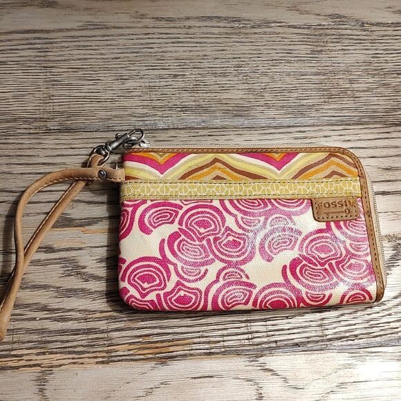 Fossil Key-Per Zipper Wristlet Vintage - Picture 13 of 13